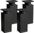 4er Set sossai moderne Möbelfüße in Schwarzmatt 60mm höhenverstellbar Schrankfüße Sockelfüße