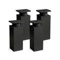 Sossai Möbelfüße MFV1, 4er Set, Höhe 60 mm, höhenverstellbar, Vierkantprofil 40 x 40 mm, schwarzmatt, ideal für Schränke und Kommoden