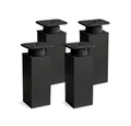 sossai® Möbelfuß Design-Möbelfüße, 4er & 8er Set, höhenverstellbar MFV1, Farbe: Schwar, (4-St), Farbe: Schwarzmatt