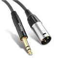 TRS zu XLR Kabel 6,3 mm Nylon Braid 1 m