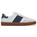 Timberland für Herren. TB0A43GGAFY1 Lisbon Street Weiß, blaue Leder-Turnschuhe (41), Wohnung, Schnürsenkel, Lässig
