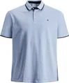 Jack & Jones Polo Plus Size weite Passform blau einfarbig Baumwolle