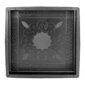 @tec Betonform Schalungsform Gießform Plastikformen für Beton, Pflastersteine, Terrassenplatten, Trittplatten, Bodenplatten und Gehwegplatten für Garten - Blumenornament 40x40x5cm