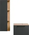 Planetmöbel Waschtischunterschrank Astra 60 cm Gold Eiche/Anthrazit mit Seitenschrank