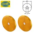 2x Ø 60mm Rückstrahler Rund Gelb/Orange Reflektor geschraubt für Anhänger PKW