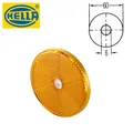 1x Ø 60mm Rückstrahler Rund Gelb/Orange Reflektor geschraubt für Anhänger PKW