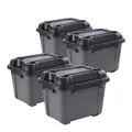Kreher® Bunker Tough Aufbewahrungsbox 18L - 38 x 29 x 28,8 cm - IP67 wasserdicht & staubdicht, UV-beständig, schlagfest - Ideal für Werkzeug, Garage, Camping, Outdoor & Haushalt - 4 Stück