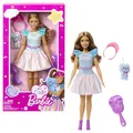 Barbie-Puppe, Meine erste braunem Haar, Accessoires, Schuhe, Bürste und mehr, Soft-Touch-Körper, 1 Puppe enthalten, Geschenk für Kinder ab 3 Jahren,HLL21