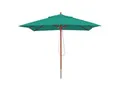 Gastronomie Holz-Sonnenschirm MCW-C57, Gartenschirm, Polyester/Holz 14kg, eckig 3x3m Seilzug stoßsicher ~ blau-grün