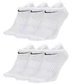 NIKE Socken 6 Paar Sneakersocken Füßlinge Socken SX7678 Weiß Grau Schwarz, Farbe:Weiss, Socken Neu:34-38