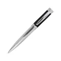 Cerruti Kugelschreiber 1881 Zoom Classic Black aus Messing in der Farbe Silber-Schwarz, Schriftfarbe Blau, Länge: 13,6cm, NS5554N