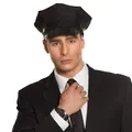Fahrermütze schwarz klassische Chauffeur-Mütze für Karneval-Kostüm Fasching