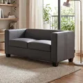 2er Sofa Couch Loungesofa Lille  Kunstleder, dunkelgrau