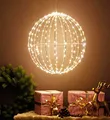 LED Leuchtkugel 50 cm faltbar Weihnachtsbeleuchtung LED-Ball 320 LEDs Kugelleuchte faltbar warmweiß für Innen und Außen Lichterkette