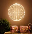 Arnusa LED Kugelleuchte Weihnachtsbeleuchtung 320 LED 50 cm Leuchtkugel mit Timer, Ein- Aus, LED fest integriert, warmweiß, zum Hängen oder Legen Dekoleuchte