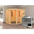 Karibu Infrarotkabine Anka mit Bio-Ofen 2 Infrarotstrahler + LED-Dachkranz Natur