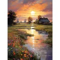 Sonnenuntergang Diamond Painting Erwachsene, DIY 5d Diamond Painting Bilder L...