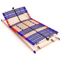 stabiler Lattenrost 100% BUCHE - Kopf- und Fußteil verstellbar - SCHULTERFRÄSUNG, 7 Zonen, 42 Federleisten, Härteregulierung, Mittelgurt - VARIO PLUS SLEEP BEST 42® unmontiert (140x200cm)
