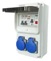 Stromverteiler 230V, 2x Schuko, Signalleuchte, Baustromverteiler mit Fi