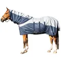 HKM Pferde-Fliegendecke HKM Fliegendecke Rain mit Halsteil & Bauchlatz blau|grau 125 cm