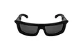 Rennec Sonnenbrille Schnelle Brille Partybrille Rechteckig Klotzig Schwarz Silber Raverbrille Festivalbrille UV400 Gläser Getönt