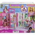 Barbie Ferienhaus Puppe und Spielset (mit 4 Spielbereichen und 11 Zubehörteilen) - Rosa