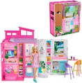 Mattel Barbie klappbares Ferienhaus mit Puppe HRJ77 NEU