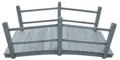 vidaXL Gartenbrücke Grau 140x60x56 cm Massivholz Tanne
