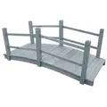 vidaXL Gartenbrücke Grau 140x60x56 cm Massivholz Tanne