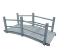 vidaXL Zierbrücke Gartenbrücke Grau 140x60x56 cm Massivholz Tanne, (1 St)