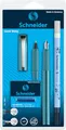 Schneider Ceod Shiny Schreibset mit Füller, Tintenroller, Tintenkiller (Rechts- und Linkshänder, M-Feder, inkl. Tintenpatronen königsblau) 9-teiliges Set, teal