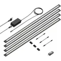 ledscom.de 4er Set LED Unterbau-Leuchte SIRIS schwarz matt, mit Bewegungsmelder, flach, je 90cm, je 963lm, warmweiß
