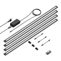 ledscom.de 4er Set LED Unterbau-Leuchte SIRIS schwarz matt, mit Bewegungsmelder, flach, je 90cm, je 963lm, warmweiß