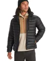 Marmot Herren Highlander Hoody, Leichte Daunenjacke, warme Winterjacke, wasserabweisende Steppjacke, winddichte Funktionsjacke, klein packbare Outdoorjacke mit Kapuze, Black, XL