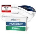 DormiGood | Premium Daunendecke | 220x240 cm | Sommerdecke | 100% Daunen (400g) | Bettdecke | 220x240 | Sommerbett | Sommer | Leicht | Dünn | Nomi... - Weiß
