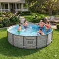 Bestway Power Steel Pool 488x122cm Rund Schwimmbecken Set Filterpumpe Leiter