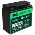 Green Cell® AGM 12V 20Ah Akku Vlies Batterie VRLA Blei Batterie Bleiakku Versorgungsbatterie Zyklenfest Wartungsfrei Caravan, Photovoltaik, Rollstuhl, Solarspeicher, Solarpanel, Wohnwagen, Roller