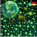 470 Stück Leuchtaufkleber Wandaufkleber mit Sonnensystem & 9