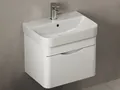 Badmöbel-Set Unterschrank mit Keramikwaschtisch Waschbecken weiß 57cm