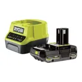 RYOBI 18 V Akku-Starter-Set RC18120-120C (2,0 Ah Lithium+ Akku, Schnellladegerät mit 2,0A Ladestrom, Lithium+ Akkutechnologie setzt Maßstäbe für Laufzeit, Leistung und Lebensdauer, IntelliCell™)