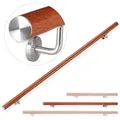 Relaxdays Handlauf Aluminium Eiche-Optik Braun,Silber