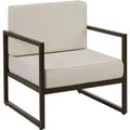 Tectake Gartenloungesessel Comosa Dicke Des Sitzpolsters 14 cm Wasserabweisende Abnehmbare Polyesterbezüge Braun Beige