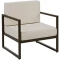 tectake Loungesessel, Braun, Beige, Textil, 74x85x78 cm, Loungemöbel, Loungesessel