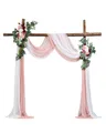 VEVOR Hochzeit Bogen Blumen Set Traubogen Deko mit 2x Blumen 2x Vorhänge Rosa