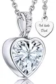 Herz Halskette Silber 925 / Vergoldet Halskette Damen I Love You Kette Silber...