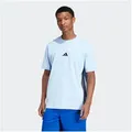 adidas Sportswear T-Shirt ESSENTIALS 3-STREIFEN SINGLE JERSEY mit Rundhalsausschnitt, aus Baumwolle, weiches Single Jersey blau M (48/50)