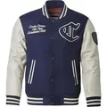 Cordon Sport Herren Lederjacke Team navy/beige XL - Blau