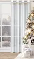 Eurofirany Gardine Weiße Weihnachtsgardine aus Voile mit Sternen