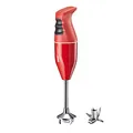 bamix Stabmixer Set EO140 CLASSIC inkl. Multifunktionsmesser aus Edelstahl, 140 Watt, 2-Stufen, Made in Switzerland, Rot/Weiß