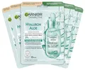 Garnier Serum-Tuchmaskenset Aloe Vera für alle Hauttypen, Erfrischend und feuchtigkeitsspendend, Mit Hyaluronsäure, Aloe Vera und Glycerin, SkinActive, Aloe Hydra Booster Serum-Tuchmaske, 5x 28g